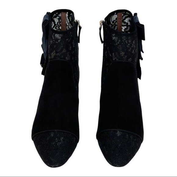 Tabitha Simmons Anastasia Black Lace Fabric Womens Ankle Boots Size 9M - Picture 9 of 16